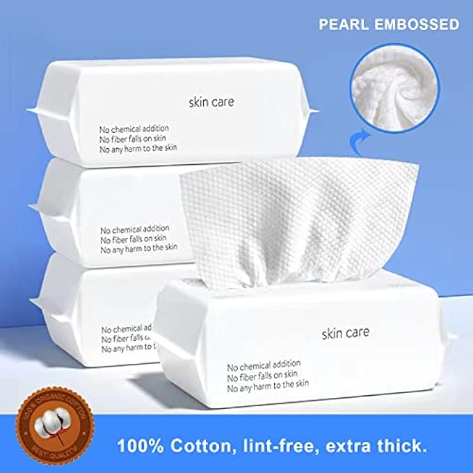 BIEWO DISPOSABLE FACE TOWEL, COTTON TISSUE SOFT DRY WIPES FOR WOMEN, SIMPLE CLEANING FACIAL TISSUES DRY WET DUAL PORTABLE USE FOR SENSITIVE SKIN & BABY & MAKEUP REMOVER & PERSONAL CARE (2 PACK=200PCS) - Image 3